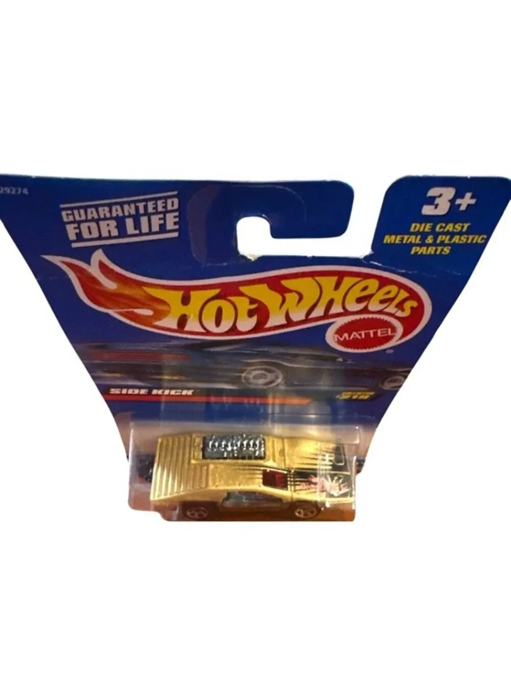 VTG Die Cast Hot Wheels Side Kick Car Collector 219 Gold Black 1999 Mattel